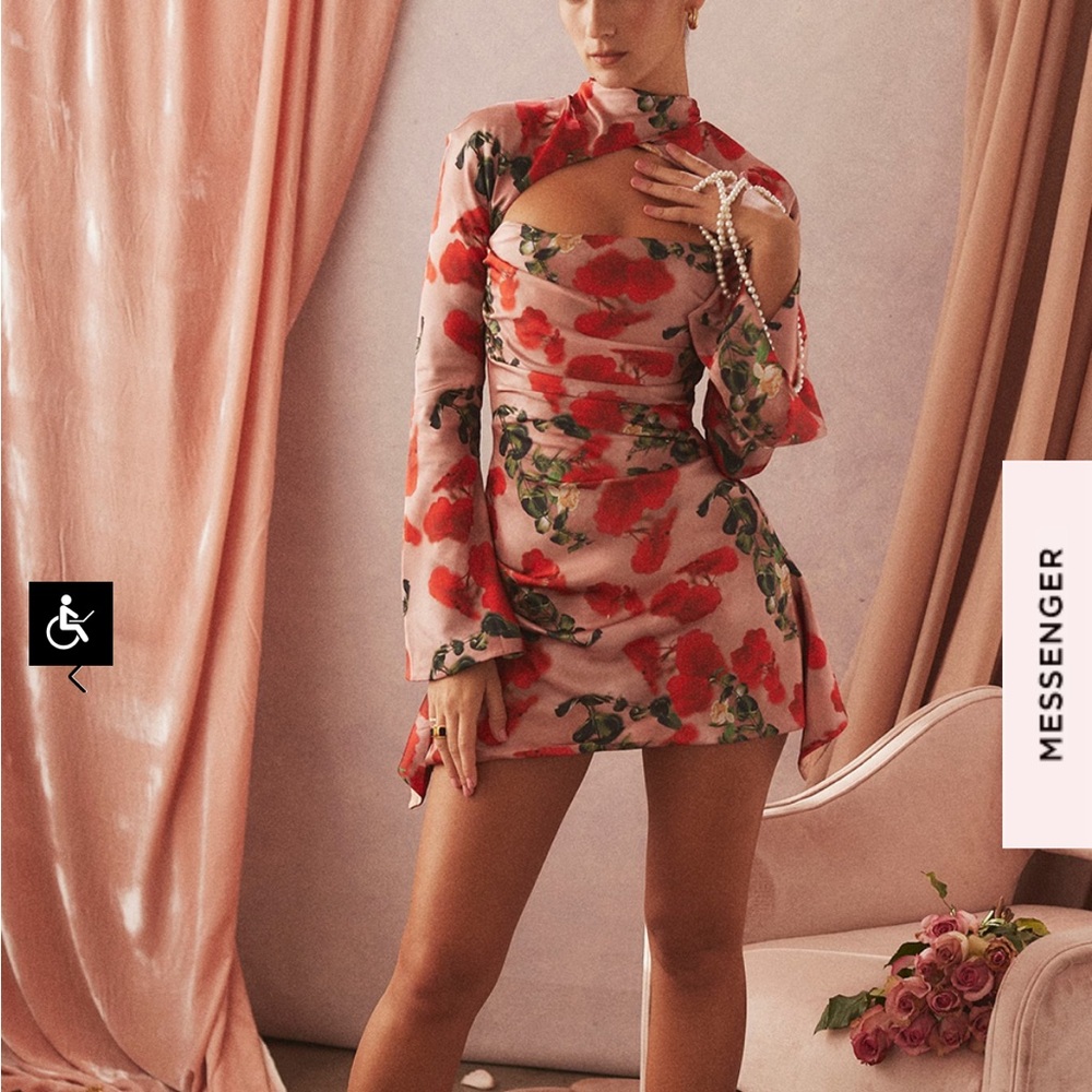 House of CB Toira Long Sleeve Satin Corset Minidress
